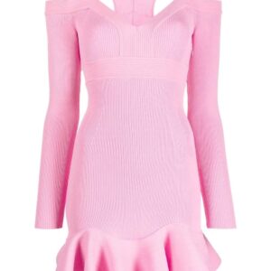 Alexander McQueen  cold-shoulder knitted minidress