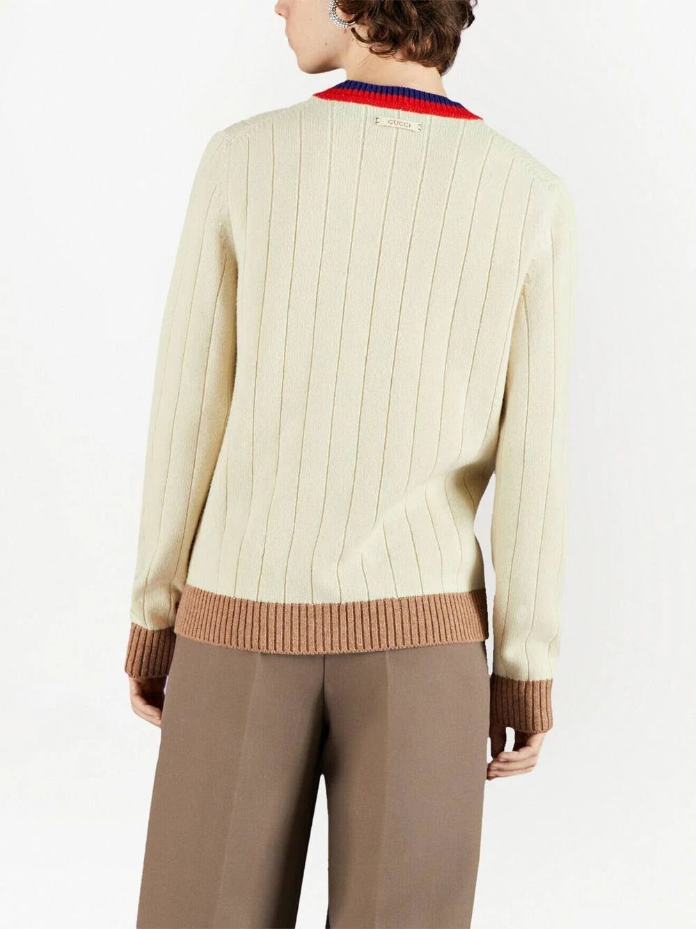 Gucci striped-edge ribbed jumper - Image 3