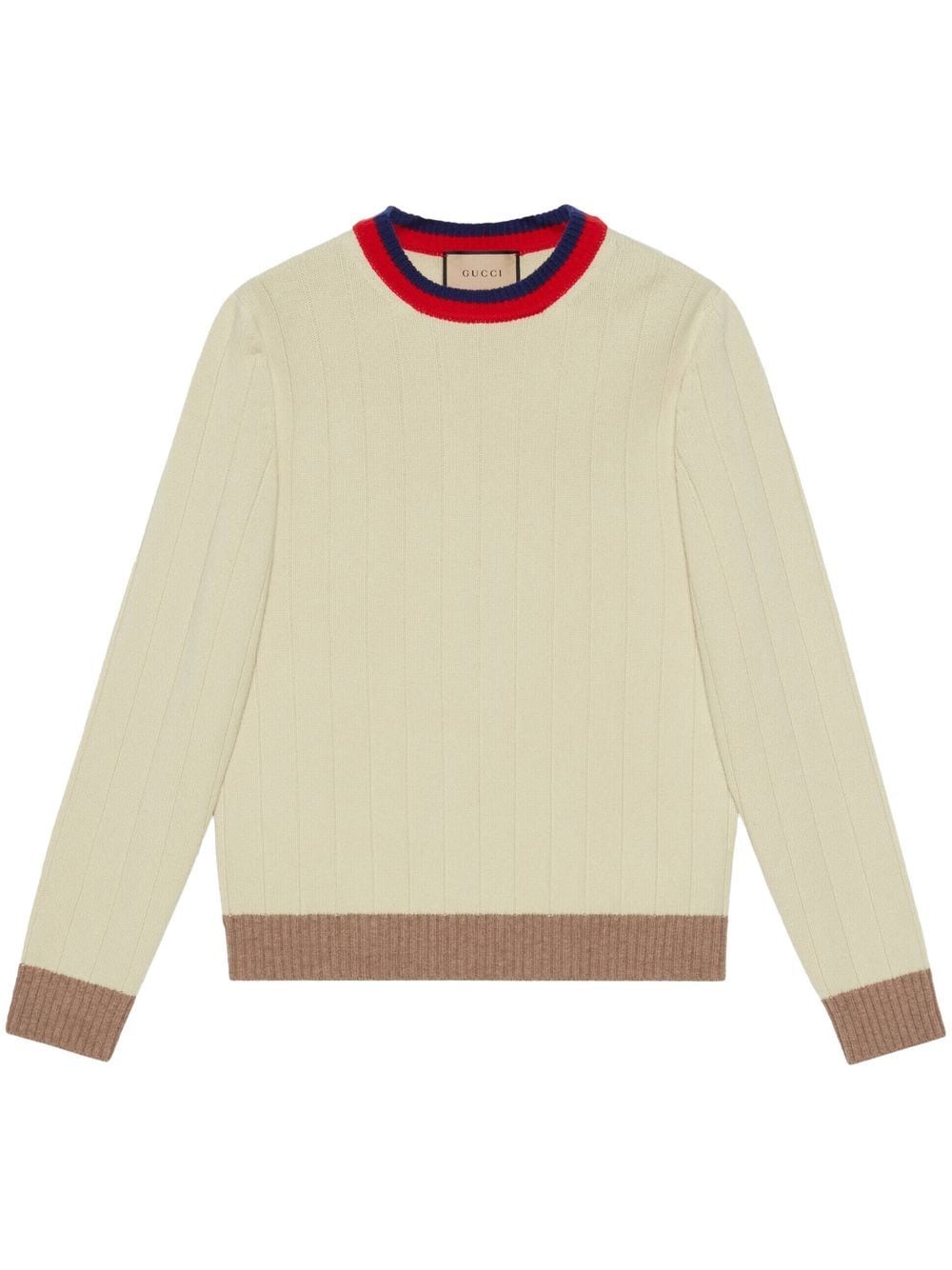 Gucci striped-edge ribbed jumper