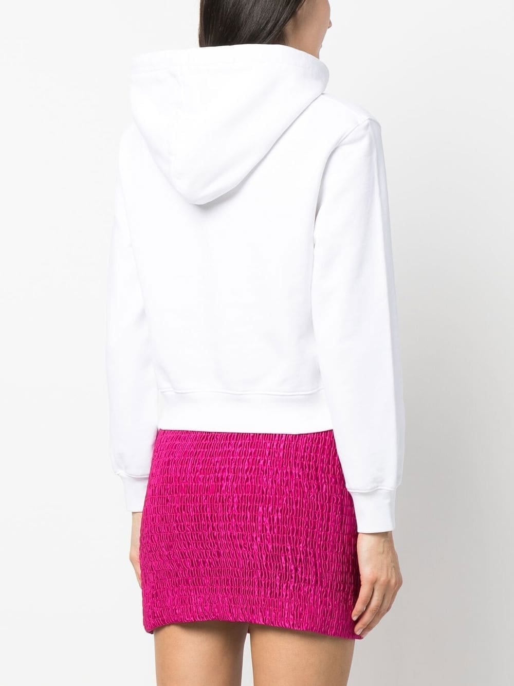 Moschino embroidered-logo cropped hoodie - Image 4