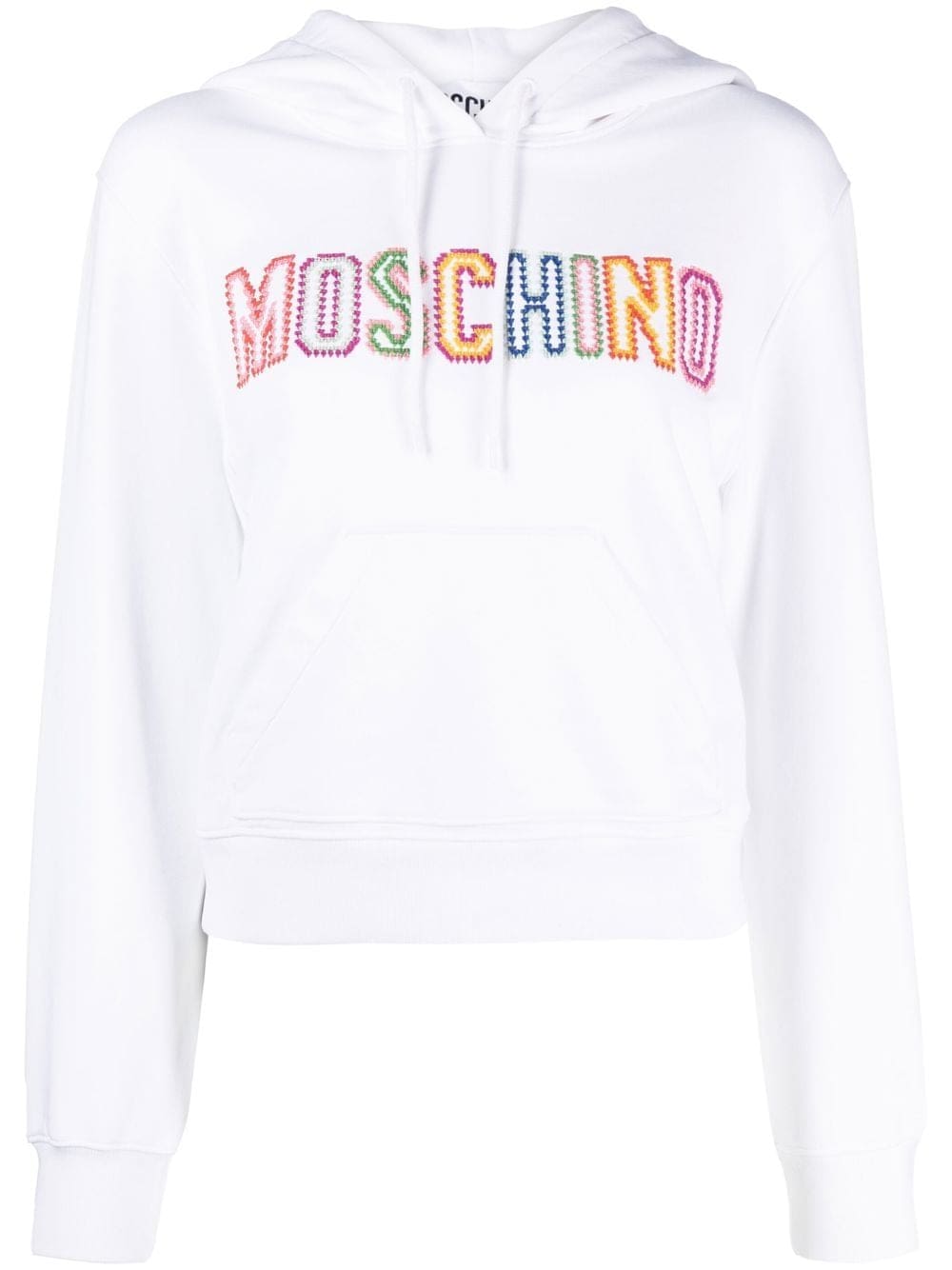 Moschino embroidered-logo cropped hoodie
