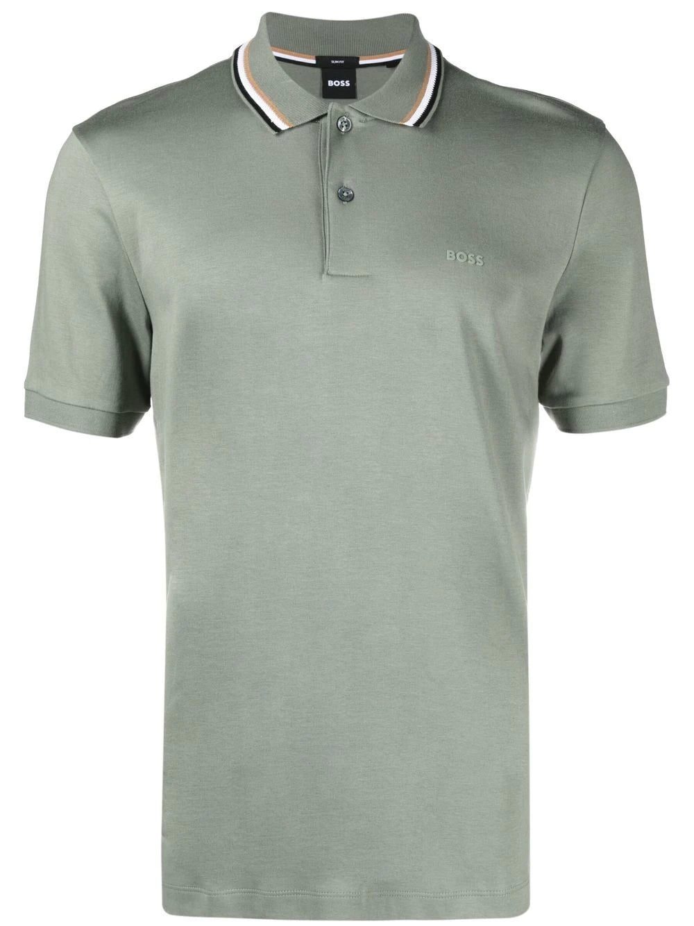 BOSS logo-print short-sleeved polo shirt