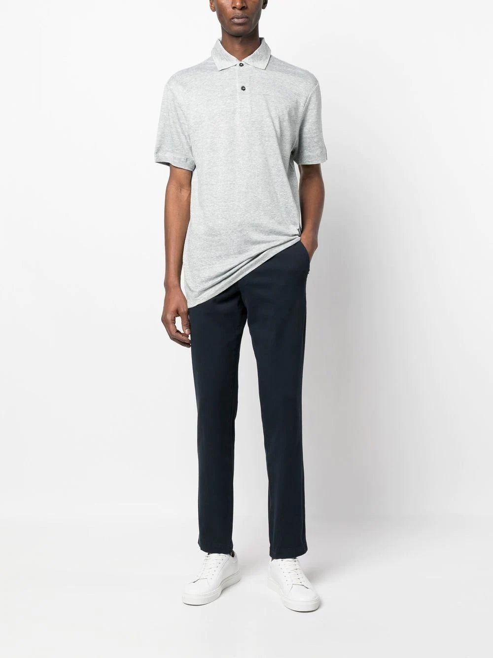 BOSS piqué linen polo shirt - Image 2