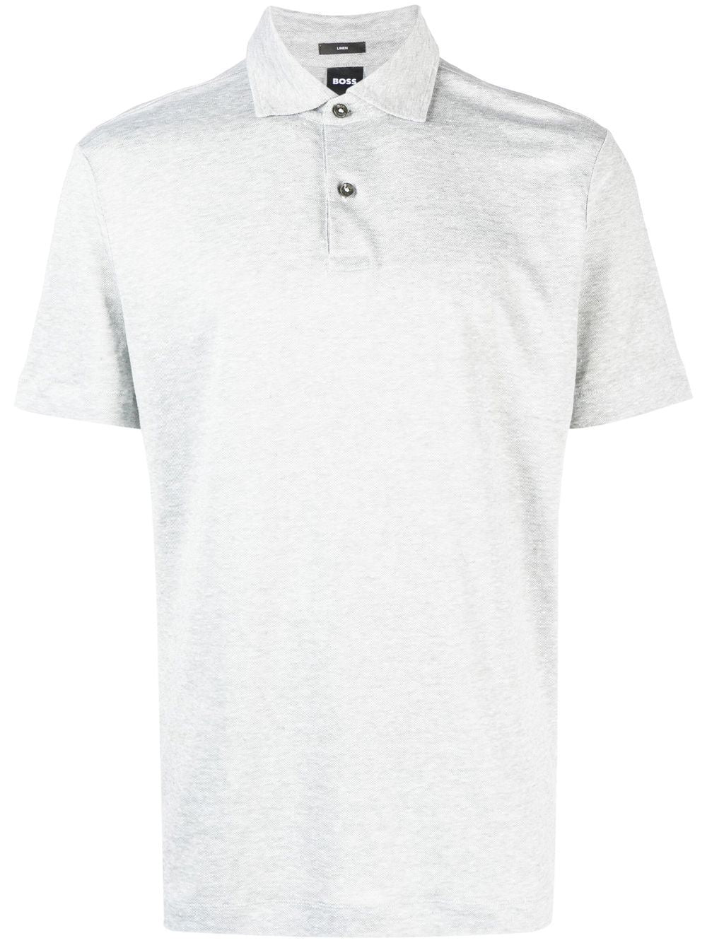 BOSS piqué linen polo shirt