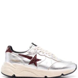 Golden Goose star patch metallic leather sneakers