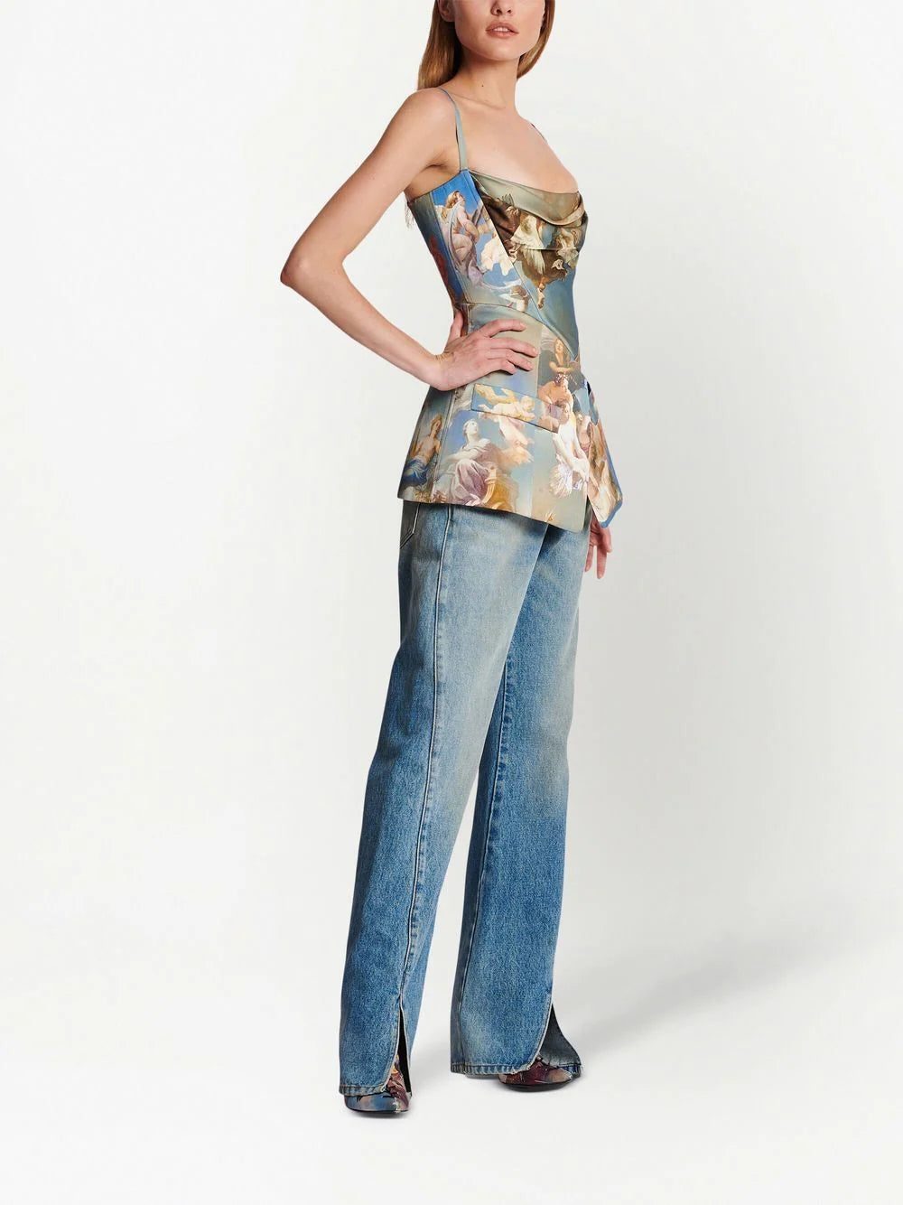 Balmain sky-print tailored corset top - Image 3
