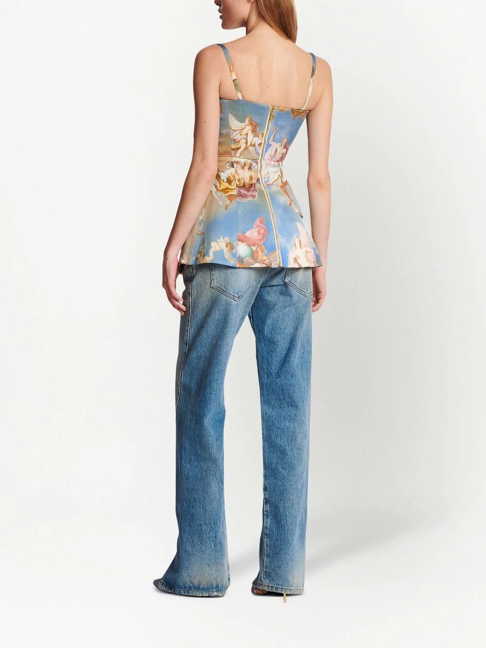 Balmain sky-print tailored corset top - Image 4