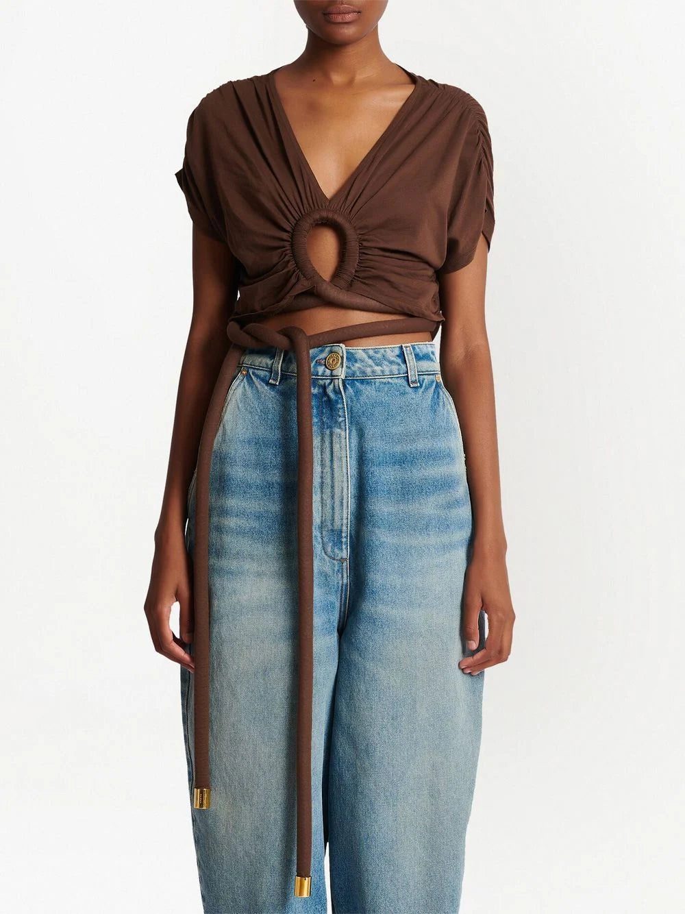 Balmain knotted cropped top - Image 3