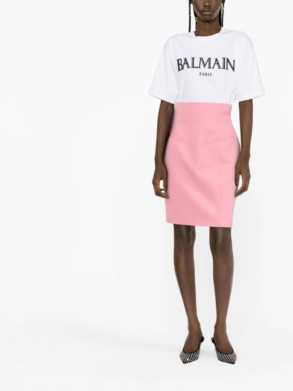 Balmain logo-print cropped T-shirt - Image 2