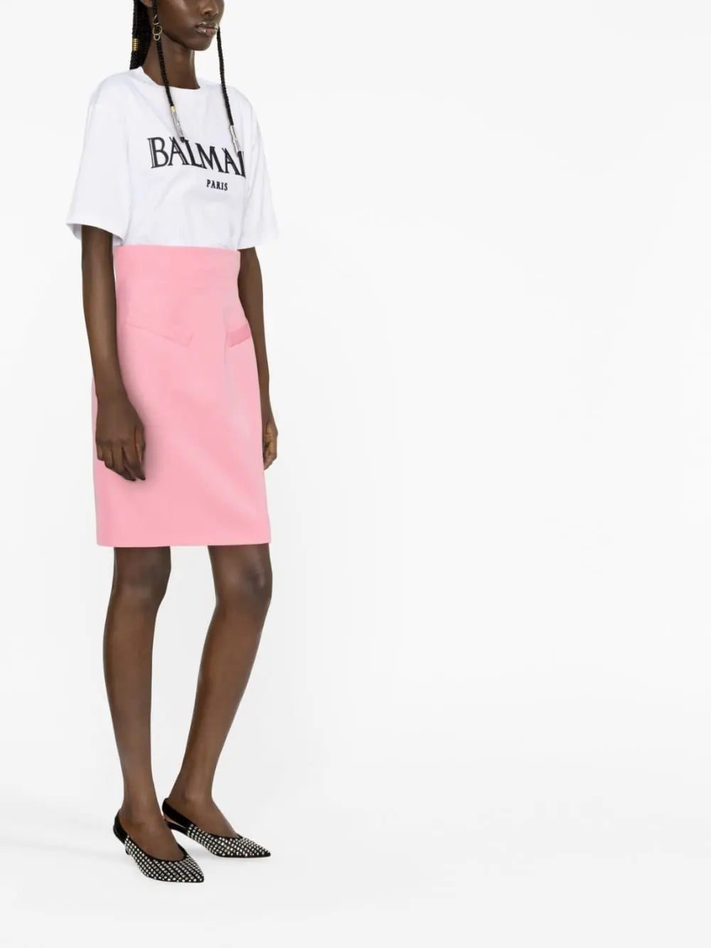 Balmain logo-print cropped T-shirt - Image 3
