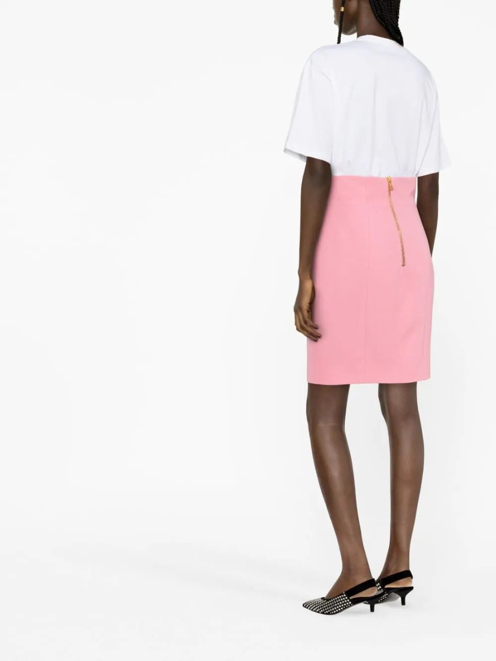 Balmain logo-print cropped T-shirt - Image 4