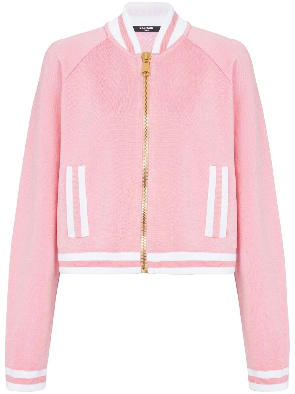 Balmain stripe-trim knitted jacket