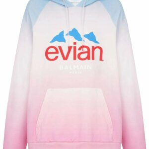 Balmain  x Evian gradient-effect oversized hoodie