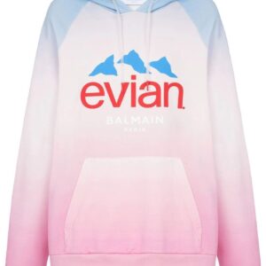 Balmain  x Evian gradient-effect oversized hoodie