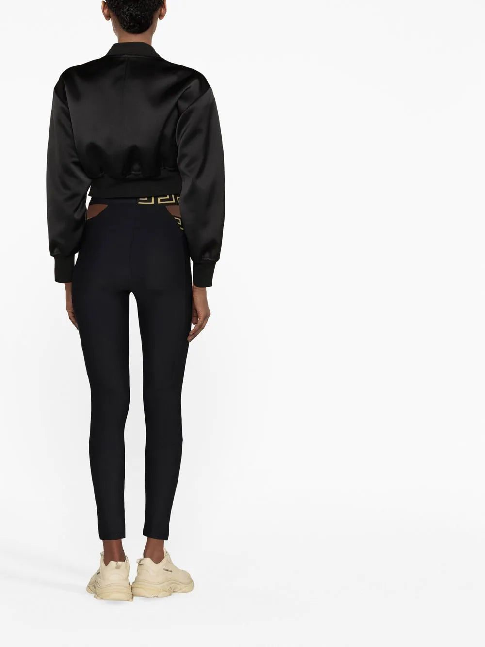 Versace La Greca crossover waistband leggings - Image 3