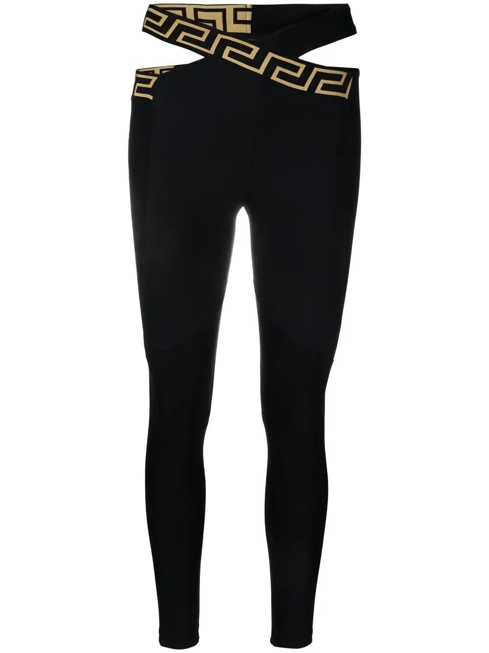 Versace La Greca crossover waistband leggings