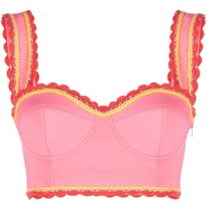 Moschino crochet-trim bustier top