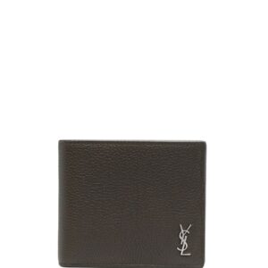 Saint Laurent YSL logo-plaque leather wallet