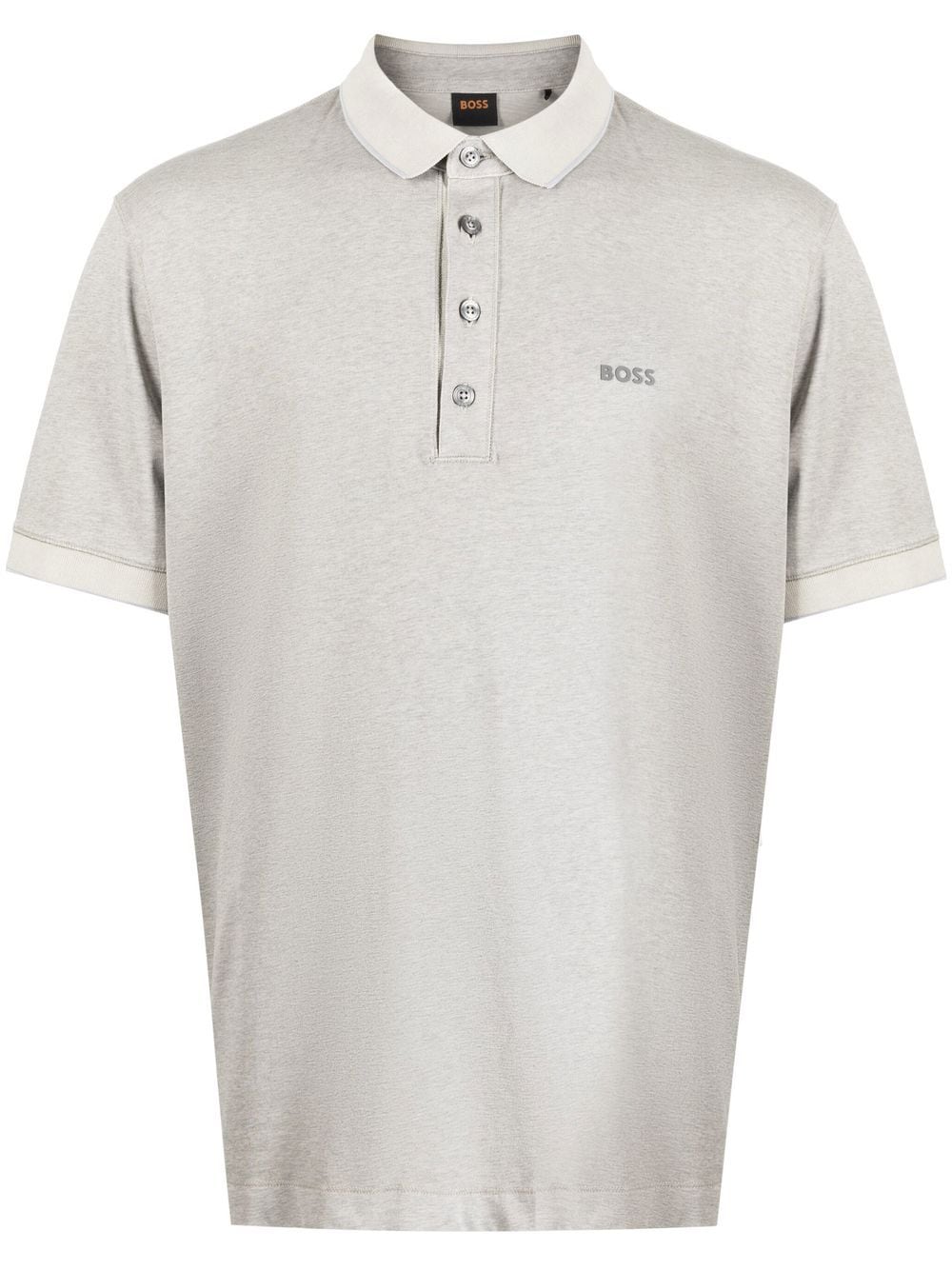 BOSS logo-embossed cotton polo shirt