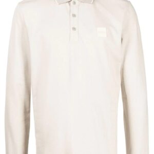 BOSS  logo-patch long-sleeved polo shirt