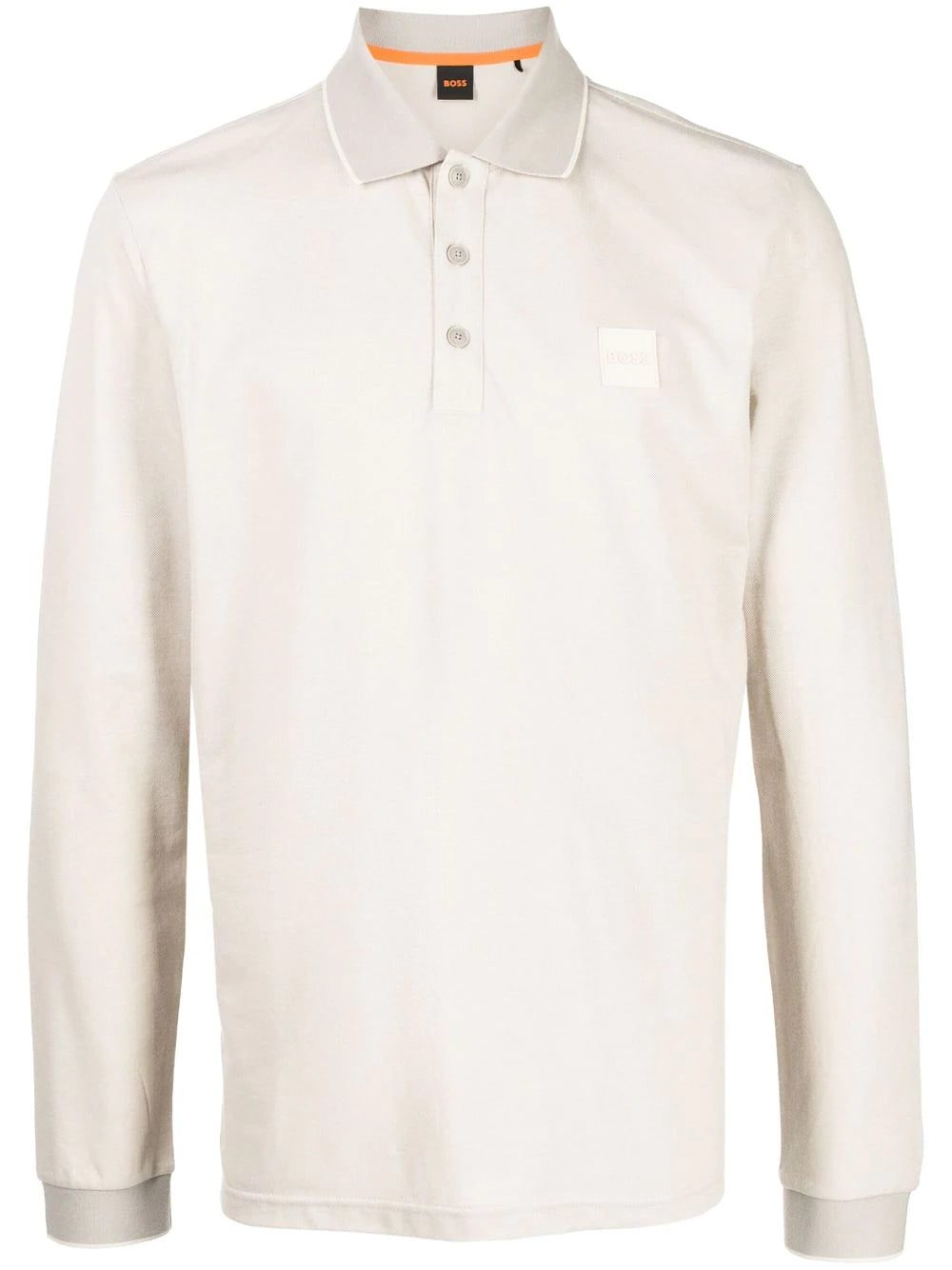 BOSS logo-patch long-sleeved polo shirt