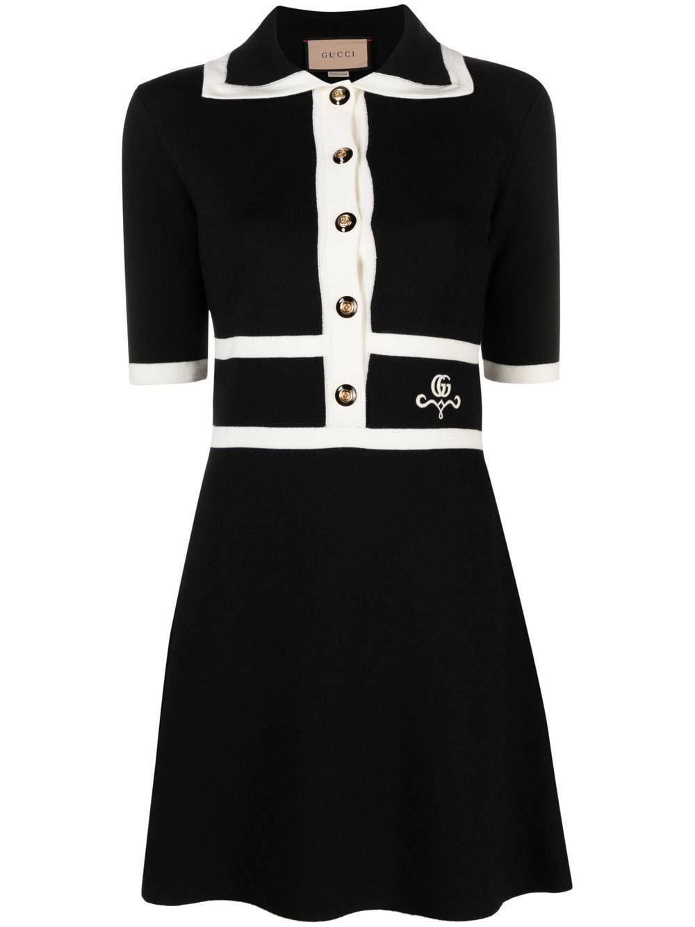 Gucci collared contrast-trim dress