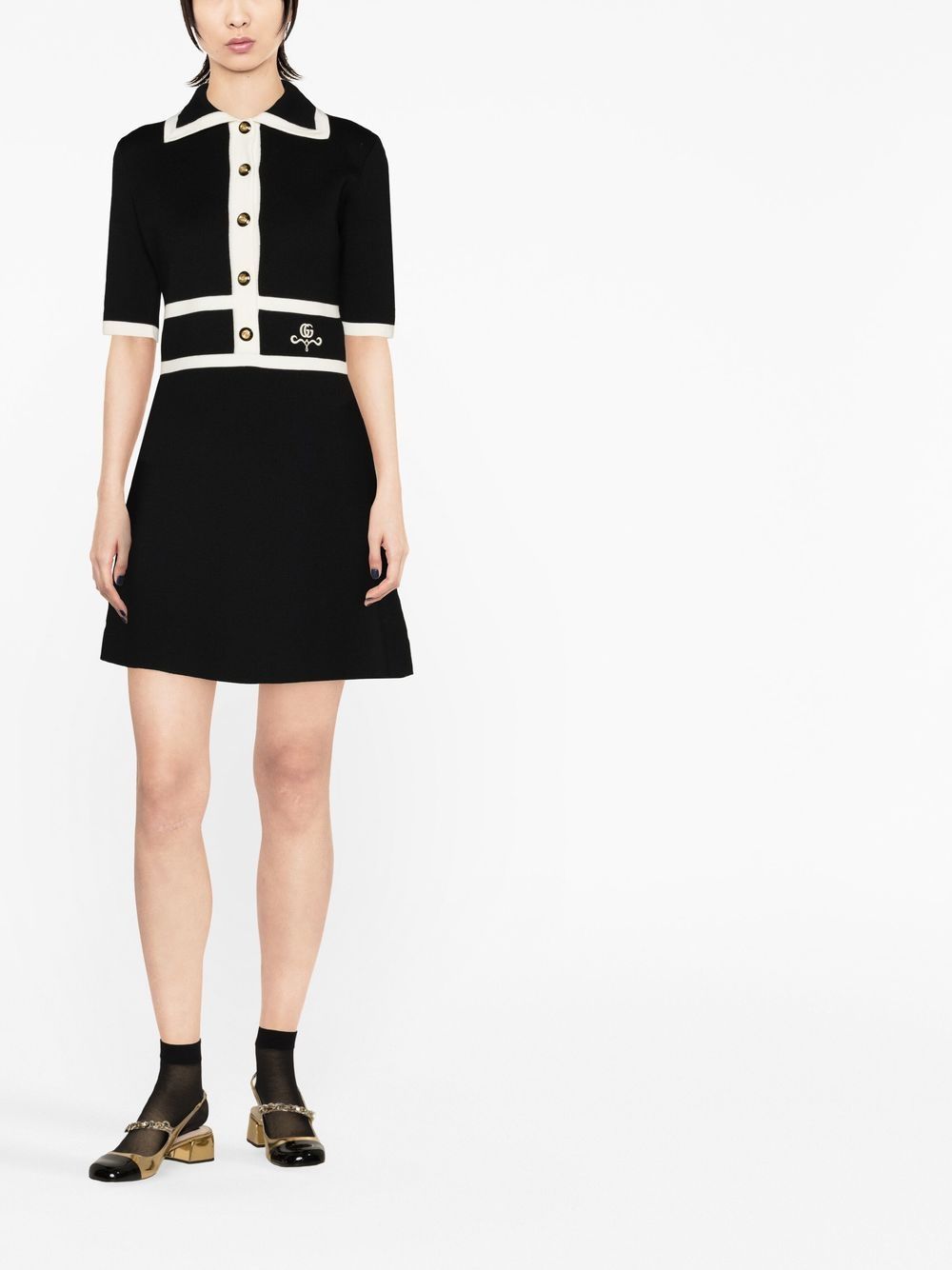 Gucci collared contrast-trim dress - Image 2