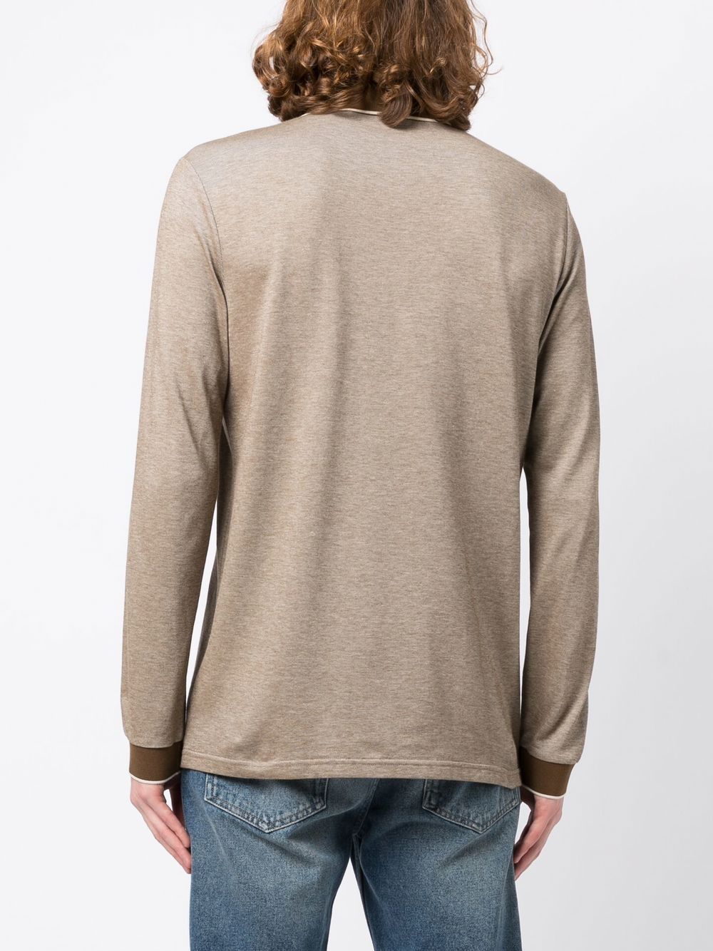 BOSS logo-patch long-sleeved polo shirt - Image 3