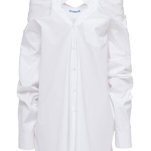 Prada off-shoulder cotton shirt dress