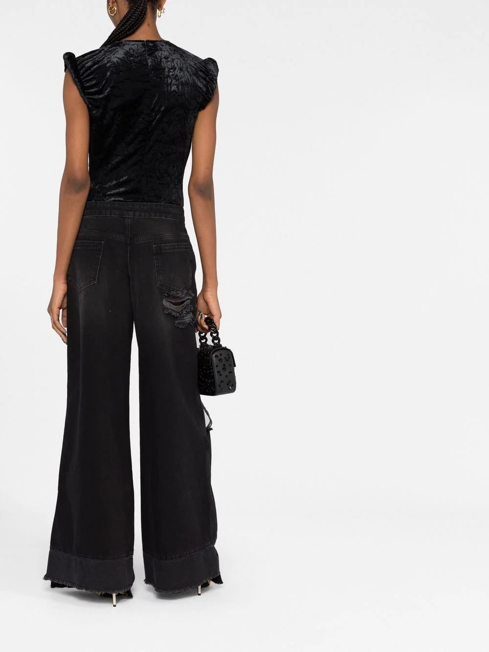 Versace Medusa embellished velvet top - Image 4