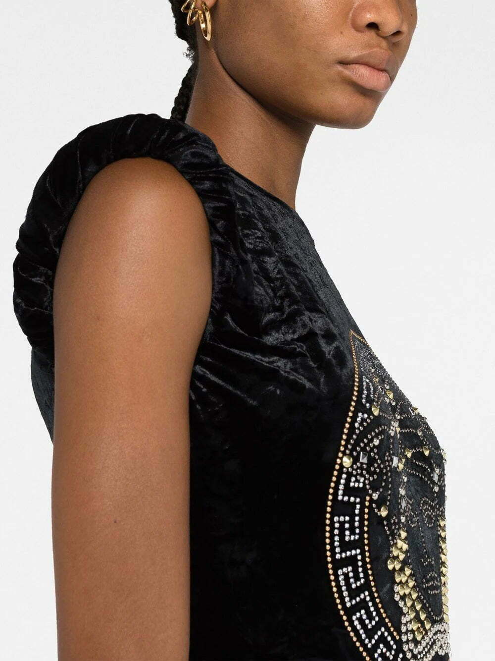 Versace Medusa embellished velvet top - Image 3