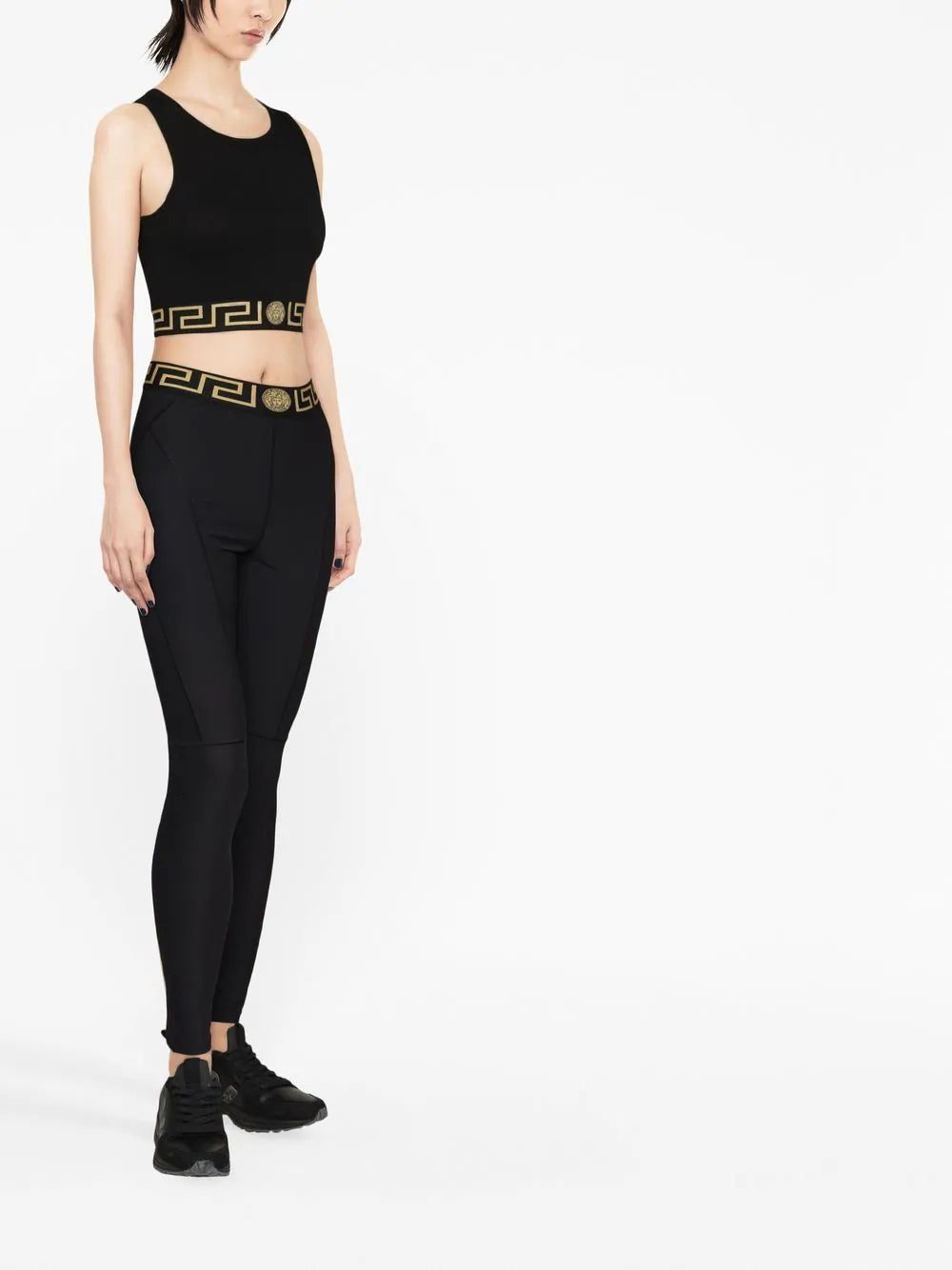 Versace logo-waistband leggings - Image 3