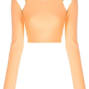 Off-White cut-out long-sleeve crop top