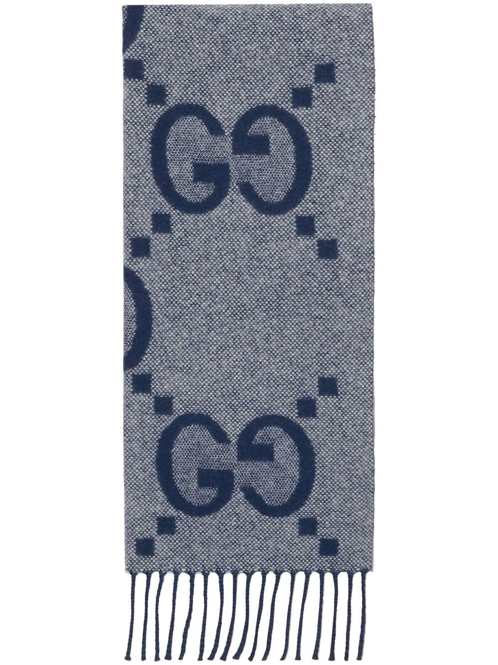Gucci GG-pattern fringed scarf