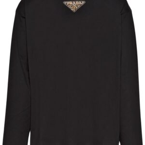 Prada logo-patch long-sleeve T-shirt