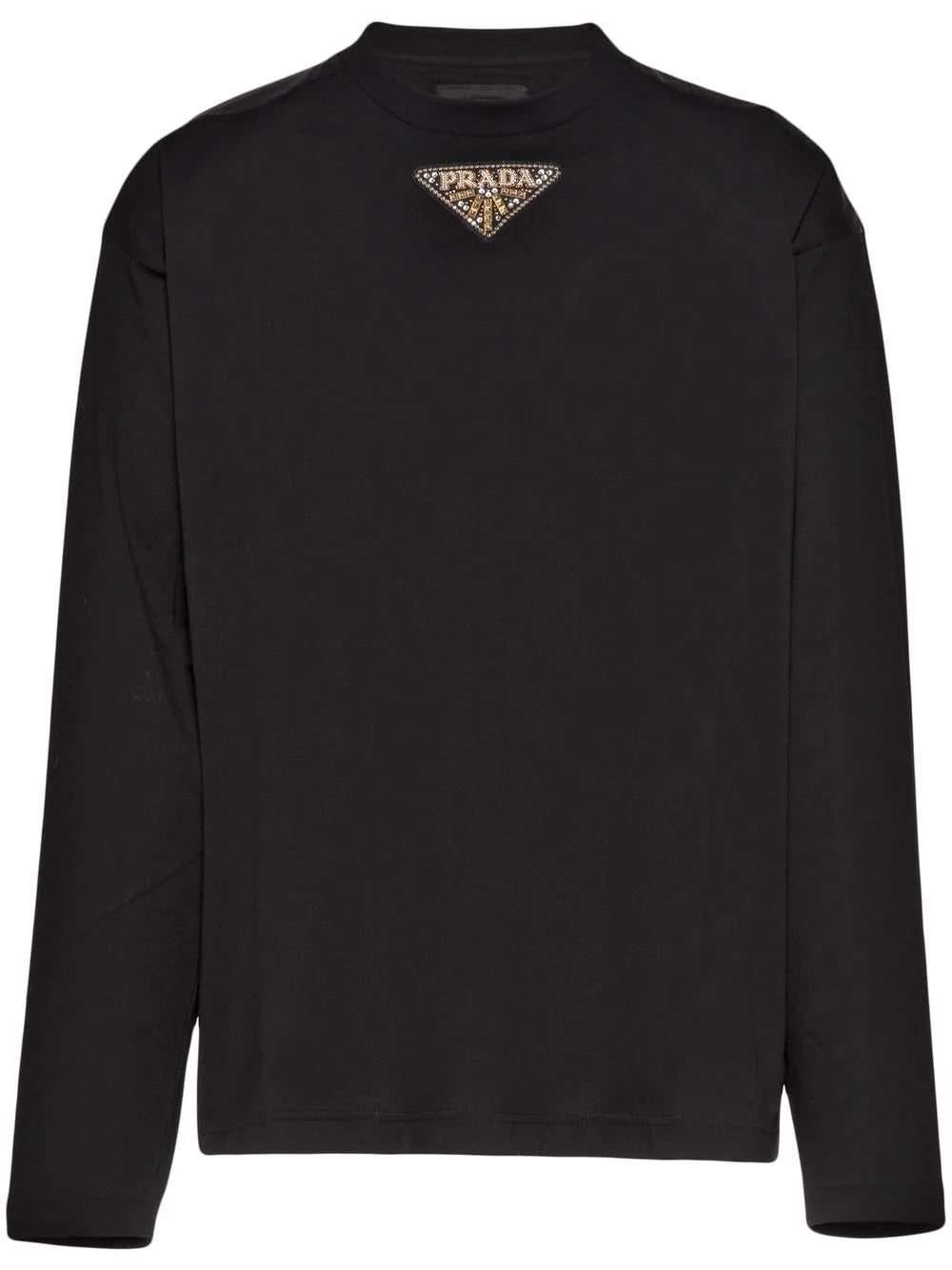 Prada logo-patch long-sleeve T-shirt