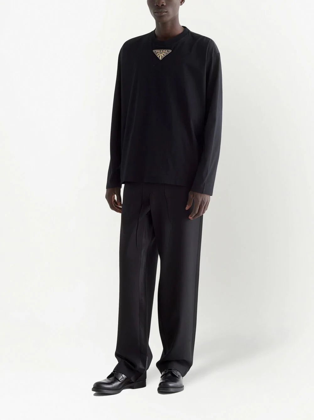 Prada logo-patch long-sleeve T-shirt - Image 2