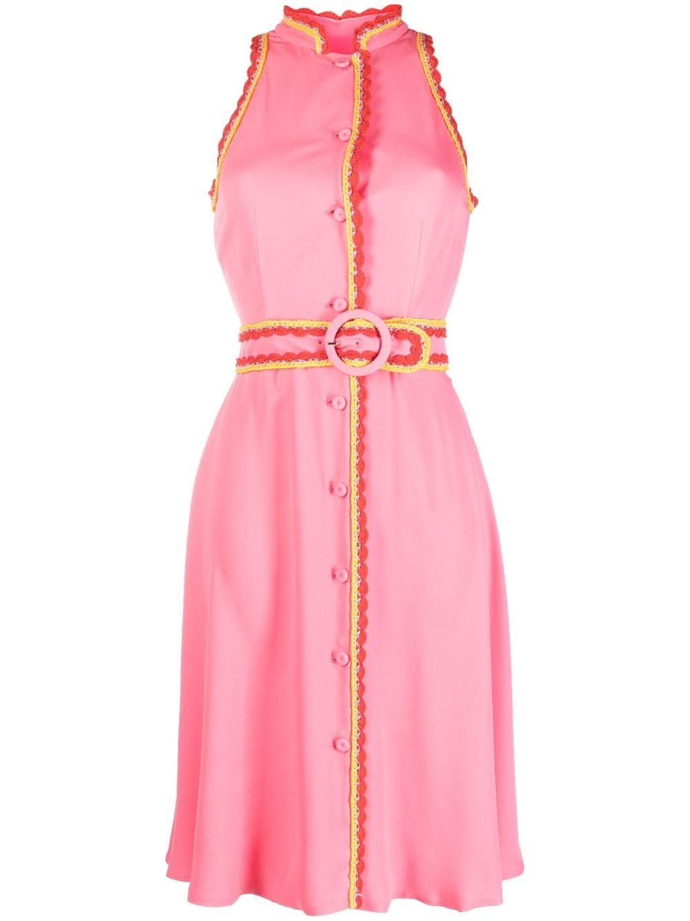 Moschino belted-waist sleeveless dress