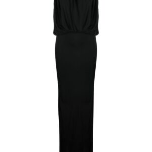 Saint Laurent draped sleeveless jersey dress