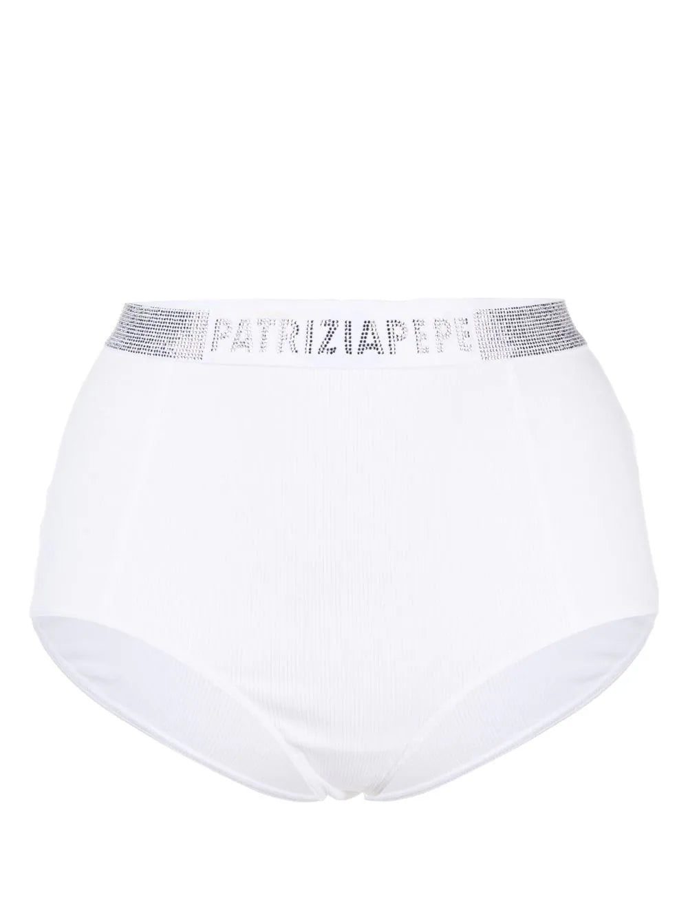 Patrizia Pepe crystal-embellished logo briefs