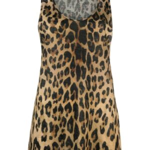 Balmain leopard-print linen tank top