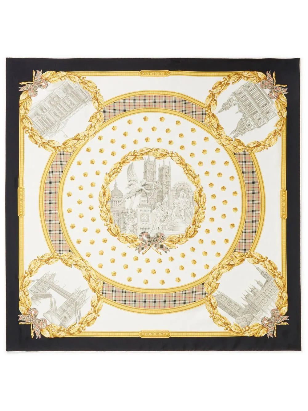 Burberry monuments-print silk scarf