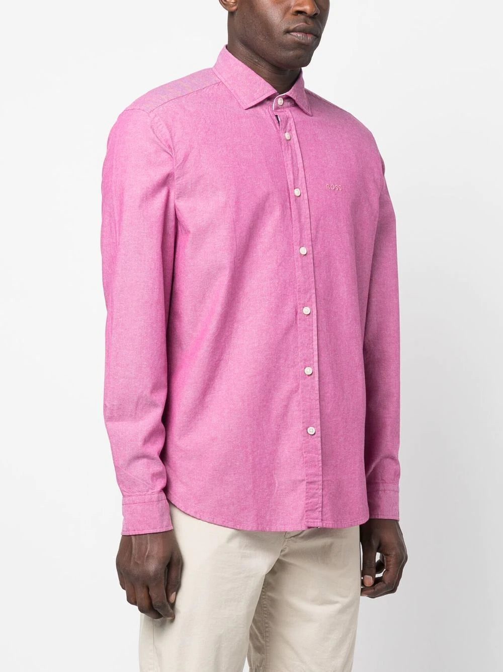 BOSS embroidered-logo long-sleeve shirt - Image 2