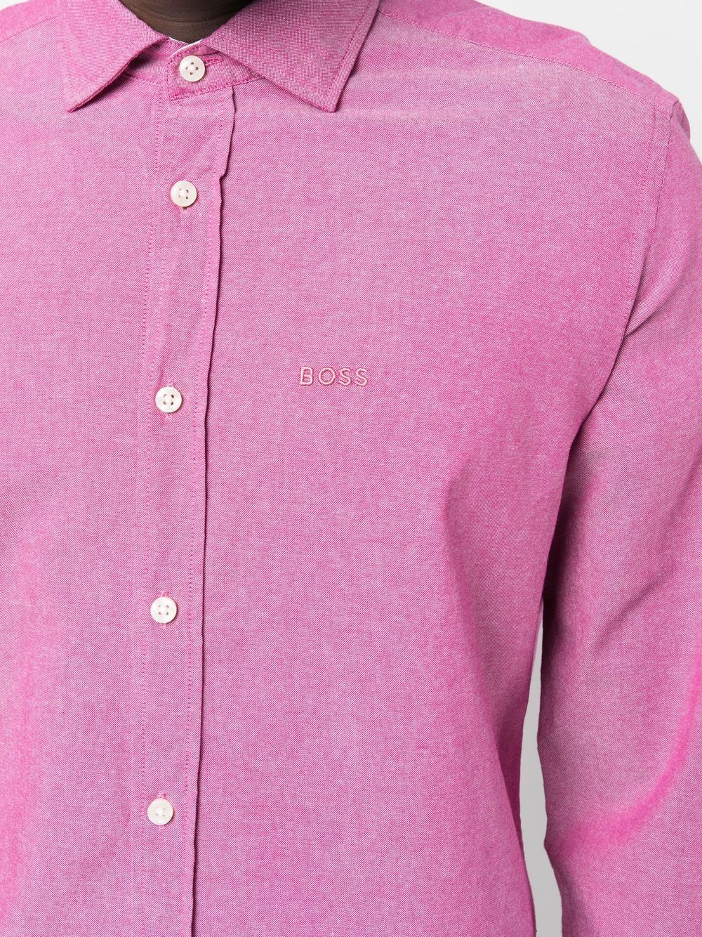 BOSS embroidered-logo long-sleeve shirt - Image 4