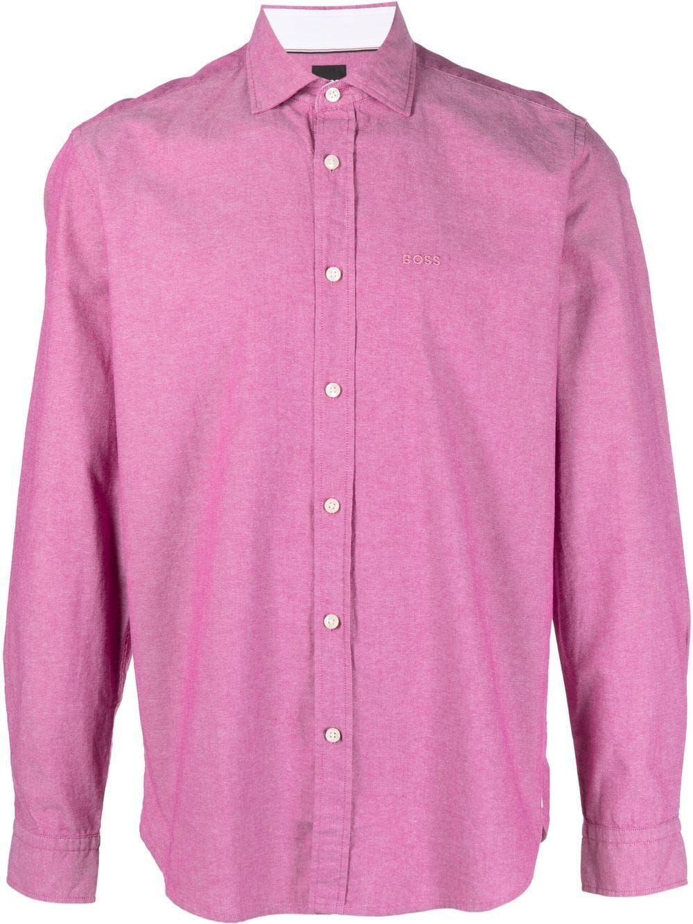 BOSS embroidered-logo long-sleeve shirt