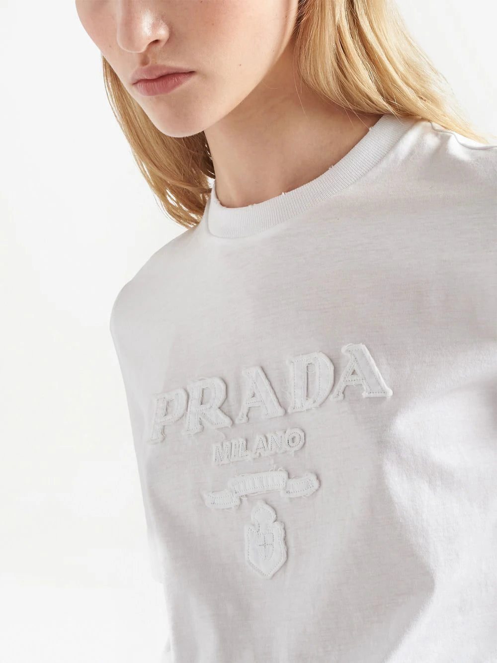 Prada logo-appliqué cotton T-shirt - Image 4