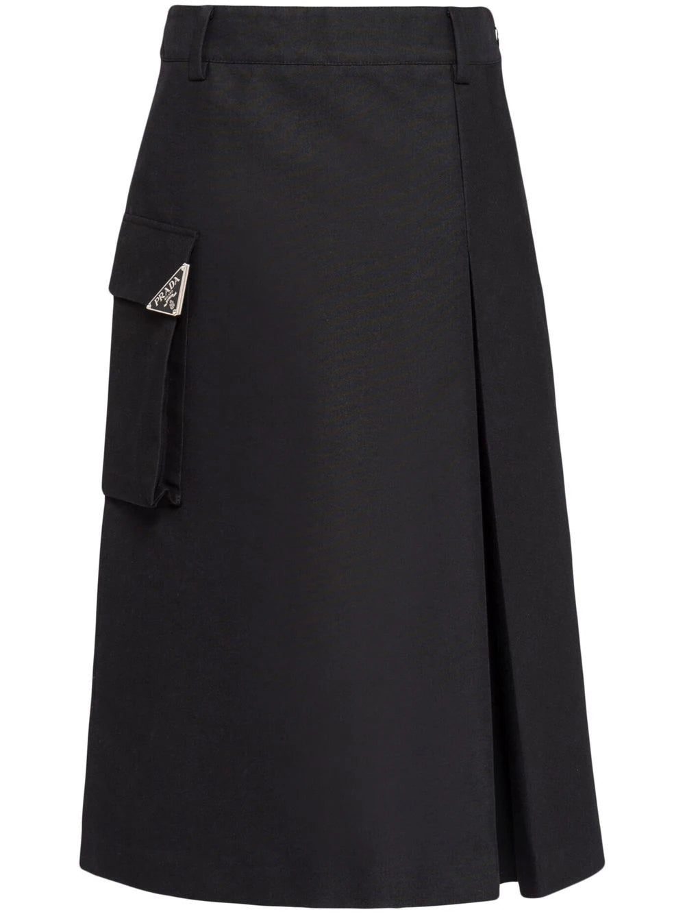 Prada triangle-logo midi cargo skirt