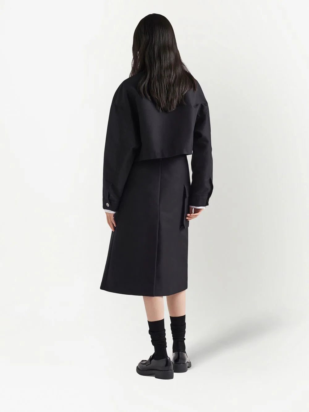 Prada triangle-logo midi cargo skirt - Image 3