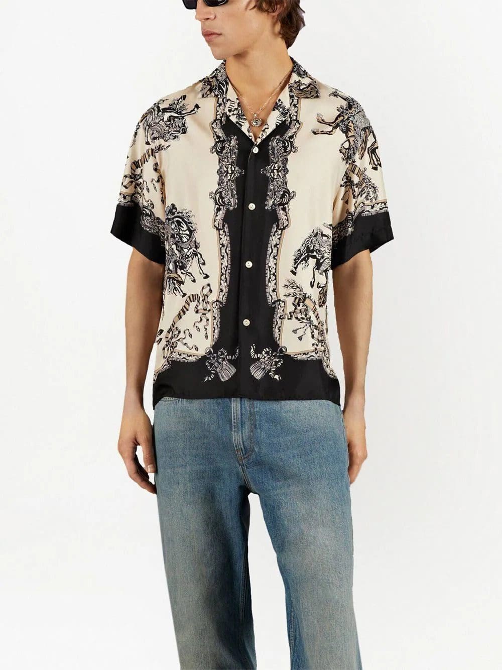 Gucci graphic-print silk bowling shirt - Image 3