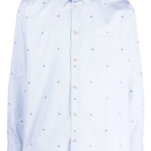 Gucci  striped logo-embroidered cotton shirt
